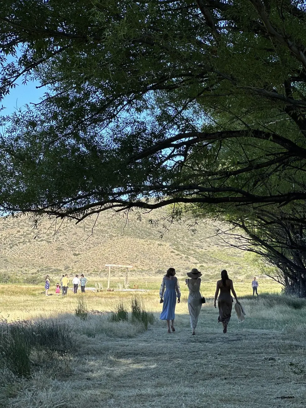 Novios en la orilla del lago