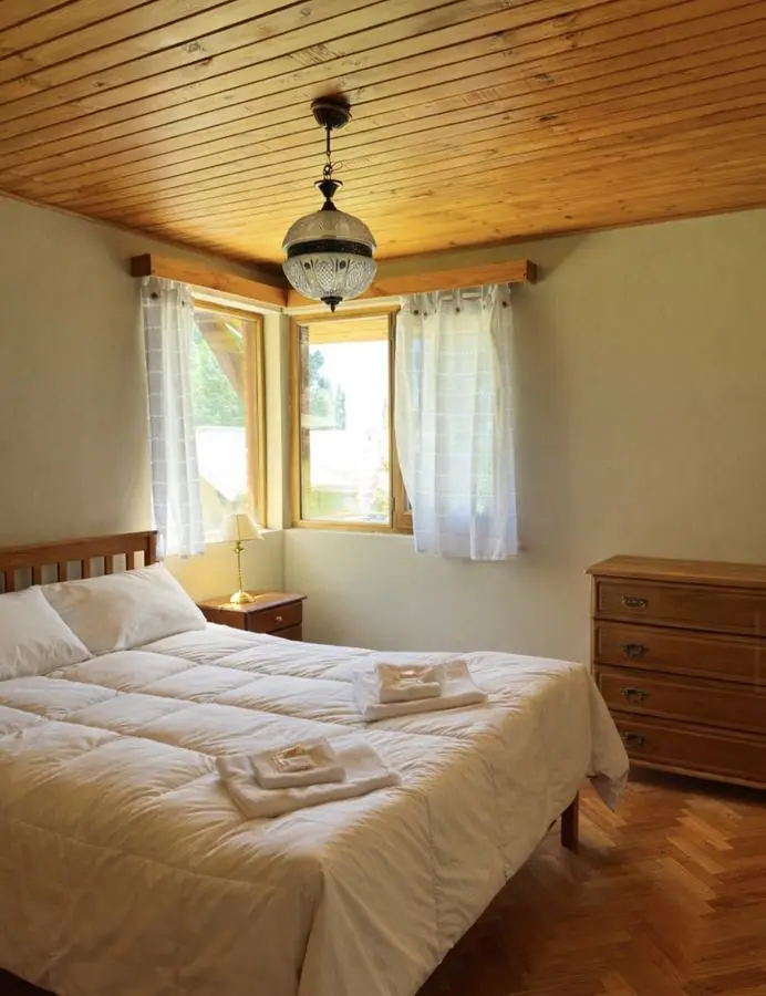 Caba&ntilde;a living con chimenea